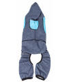 Pet Life Active 'Fur-Breeze' Heathered Performance 4-Way Stretch Two-Toned Full Bodied Hoodie, Blue - X-Small