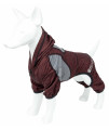 Pet Life Active 'Fur-Breeze' Heathered Performance 4-Way Stretch Two-Toned Full Bodied Hoodie, Burgundy - Small