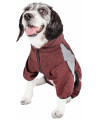 Pet Life Active 'Fur-Breeze' Heathered Performance 4-Way Stretch Two-Toned Full Bodied Hoodie, Burgundy - X-Large