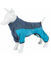 Pet Life Active 'Chase Pacer' Heathered Performance 4-Way Stretch Two-Toned Full Body Warm Up, Light Blue And Blue - X-Small