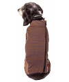 Pet Life Active 'Chase Pacer' Heathered Performance 4-Way Stretch Two-Toned Full Body Warm Up, Brown And Pattern - Large