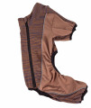 Pet Life Active 'Chase Pacer' Heathered Performance 4-Way Stretch Two-Toned Full Body Warm Up, Brown And Pattern - Small