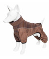 Pet Life Active 'Chase Pacer' Heathered Performance 4-Way Stretch Two-Toned Full Body Warm Up, Brown And Pattern - Small