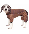 Pet Life Active 'Chase Pacer' Heathered Performance 4-Way Stretch Two-Toned Full Body Warm Up, Brown And Pattern - X-Small