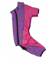 Pet Life Active 'Chase Pacer' Heathered Performance 4-Way Stretch Two-Toned Full Body Warm Up, Pink And Purple - Medium