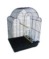 1704 3/8" Bar Spacing Shell Top Bird Cage, Black