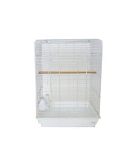 1924 3/4" Bar Spacing Open Play Top Small Parrot Bird Cage - 20"x16" In White
