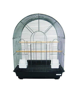 1934 1/2" Bar Spacing Round Top Small Bird Cage - 20"x16" In Black