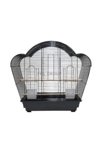 1954 1/2" Bar Spacing Shell Top Small Bird Cage - 20"x16" In Black