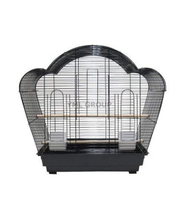 1954 1/2" Bar Spacing Shell Top Small Bird Cage - 20"x16" In Black