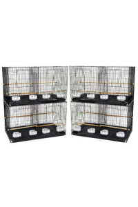 Lot of 4 Medium Breeding Cages with Divider, Black