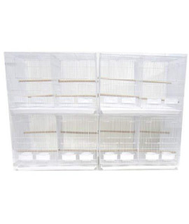 Lot of 4 Medium Breeding Cages with Divider, White