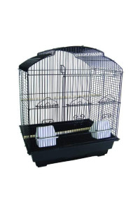 5804 3/8" Bar Spacing ShellTop Small Bird Cage - 18"x14" In Black