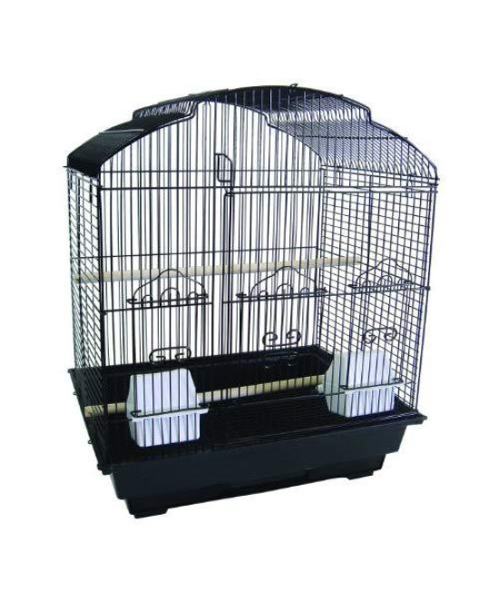 5804 3/8" Bar Spacing ShellTop Small Bird Cage - 18"x14" In Black