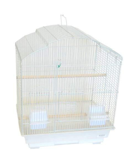 5804 3/8" Bar Spacing ShellTop Small Bird Cage - 18"x14" In White