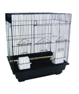 5824 3/8" Bar Spacing SquareTop Small Bird Cage - 18"x14" In Black