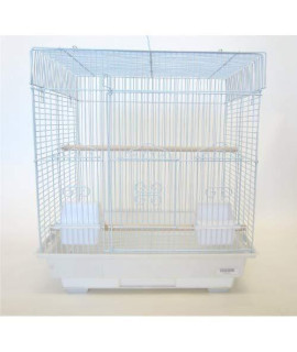 5824 3/8" Bar Spacing SquareTop Small Bird Cage - 18"x14" In White