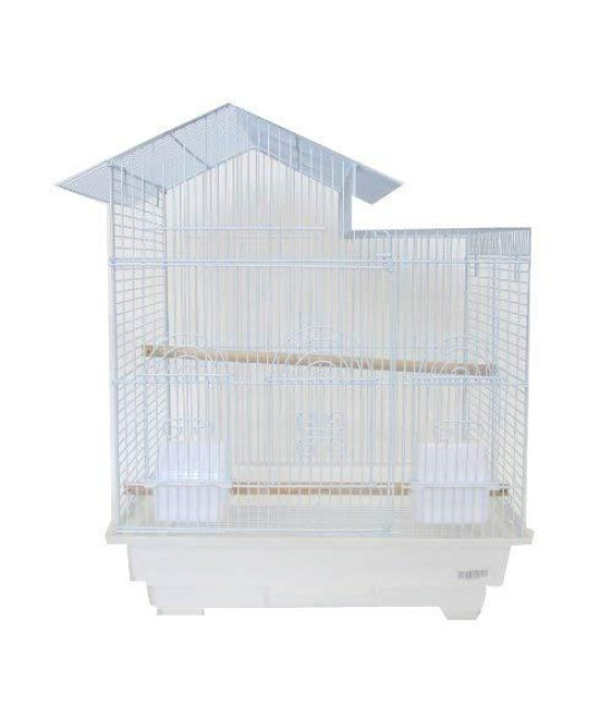 5894 3/8" Bar Spacing VillaTop Small Bird Cage - 18"x14" In White