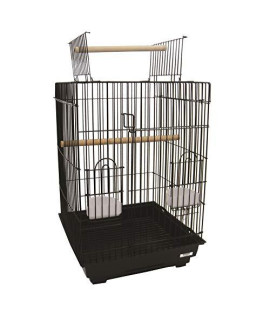 3/4" Bar Spacing Open Top Small Parrot Cage With Stand - 18"x18x56" In White