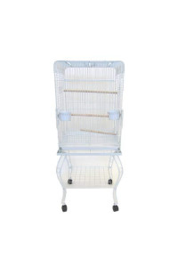 20" Open Top Parrot Cage With Stand - White