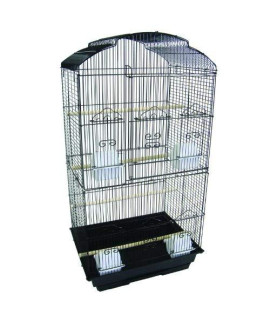 6804 3/8" Bar Spacing Tall Shall Top Small Bird Cage - 18"x14" In Black