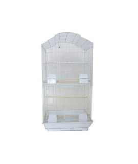 6804 3/8" Bar Spacing Shall Top Small Bird Cage - 18"x14" In White
