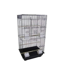 6824 3/8" Bar Spacing Tall SquareTop Small Bird Cage - 18"x14" In Black