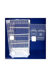 6824 3/8" Bar Spacing Tall SquareTop Small Bird Cage - 18"x14" In White