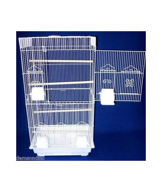 6824 3/8" Bar Spacing Tall SquareTop Small Bird Cage - 18"x14" In White