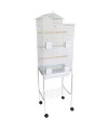 6894 3/8" Bar Spacing Tall Villa Top Small Bird Cage With Stand - 18"x14" In White