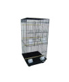 6924 3/8" Bar Spacing Tall SquareTop Small Bird Cage - 18"x18" In Black