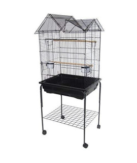 YML Villa Top Parrot Cage, 5 by 8-Inch, Black