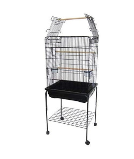 YML Open Top Parrot Cage, 5 by 8-Inch, Black