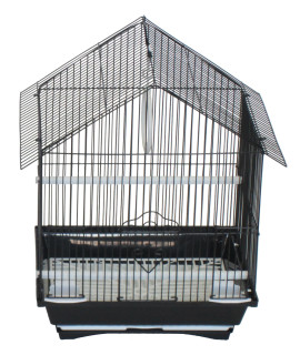 YML A1114MBLK House Top Style Small Parakeet Cage, 11" x 9" x 16"
