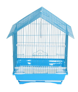 YML A1114MBLU House Top Style Small Parakeet Cage, 11" x 9" x 16"