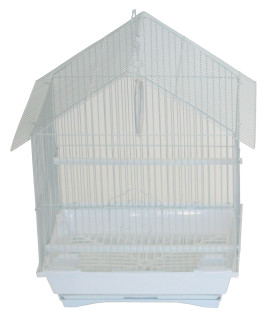 YML A1114MWHT House Top Style Small Parakeet Cage, 11" x 9" x 16"