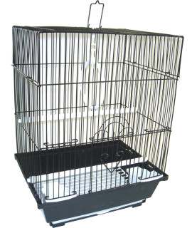 YML A1124MBLK Flat Top Small Parakeet Cage, 11" x 8.5" x 14"