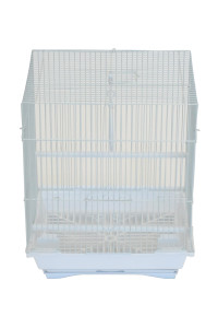 YML A1124MWHT Flat Top Small Parakeet Cage, 11" x 8.5" x 14"