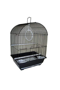 YML A1304BLK Round Top Style Small Parakeet Cage, 11 x 9 x 16"