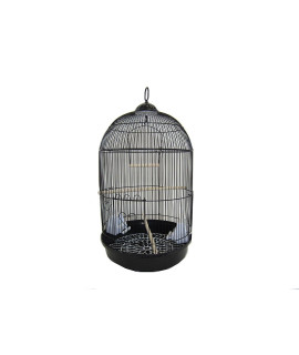 YML A1564 Bar Spacing Round Bird Cage, Black, Small