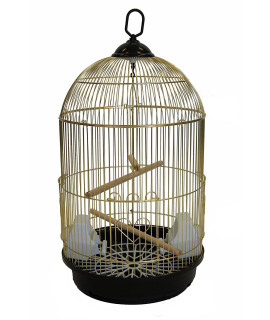 YML A1564 Bar Spacing Round Bird Cage, Brass, Small