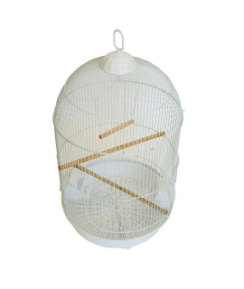 YML A1564 Bar Spacing Round Bird Cage, White, Small