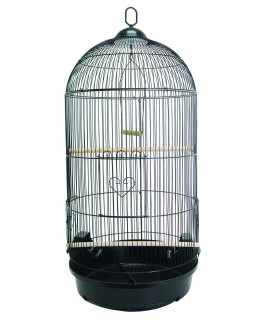 YML A1594 Bar Spacing Round Bird Cage, Black, Large