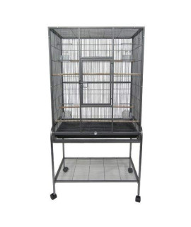 1/2" Bar Spacing Aviary Cage 30L"x19W"x61H" With Stand in Antique Silver