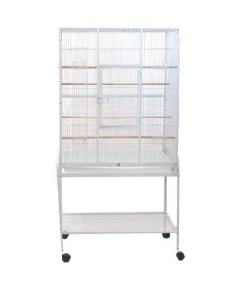 1/2" Bar Spacing Aviary Cage 30L"x19W"x61H" With Stand in White