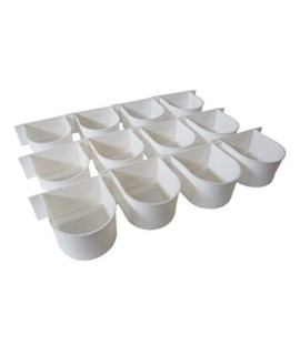 Lot of 12 White Plastic Cup for Breeding Cages