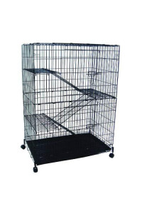 4 Levels Small Animal Chichilla Cat Ferret Cage In Black