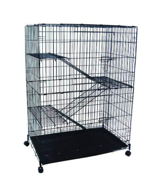 4 Levels Small Animal Chichilla Cat Ferret Cage In Black