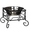 5" Wrought Iron Stand with Single Stainless Steel Feeder Bowl
