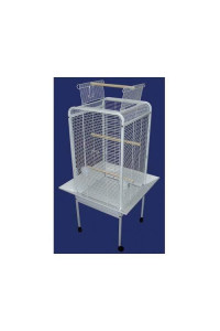 EF22 1/2" Bar Spacing Play Top Parrot Bird Cage - 22"x22" In White